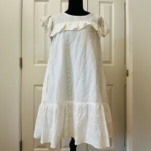 Ellison Off White Eyelet Lace Shift Dress Sz S NWT ⭐️